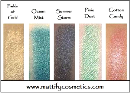 Sparkly eye shadow swatches mattify cosmetics vegan makeup gold teal platinum silver holographic pink rose gold eyeshadow looks