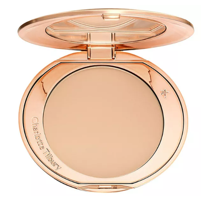 Charlotte tilbury airbrushed finish powder review swatches worst makeup for oily skin clogged pores acne foundation 