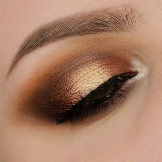 light brown eye shadow looks champagne nude beige smoky eye mattify cosmetics vegan makeup 