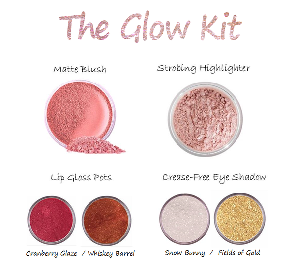 how to get glowing skin natural makeup looks mattify cosmetics highlighter kit sparkly eye shadow matte blush natural products for oily skin 