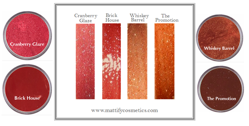 Sparkly lip gloss pink peach beige vegan natural makeup by mattify cosmetics swatches 