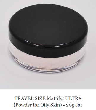 travel size products miniature makeup Mattify cosmetics ultra matte invisible oil control powder for oily skin to prevent acne blackheads and get clear skin no makeup look primer to use before foundation 