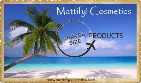 travel size products and makeup skin care by Mattify cosmetics powder for oily skin miniature makeup jars tiny products that fit in pockets for skin care moisturizer and face wash 